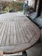 Tuintafel met 6 rieten stoele' en bank, geen kussens, Tuin en Terras, Tuinsets en Loungesets, Ophalen, Gebruikt, Bank, Meer dan 8 zitplaatsen