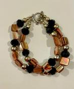 Beige-zwarte dubbel armband, Ophalen of Verzenden, Zo goed als nieuw, Beige