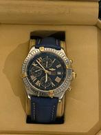 Montre Breitling Chronomat – Édition Bleu & Or, Bijoux, Sacs & Beauté, Montres | Hommes, Enlèvement ou Envoi, Breitling, Cuir