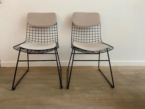 HK living - wire chair - 2 eetkamerstoelen, Huis en Inrichting, Stoelen, Zo goed als nieuw, Twee, Metaal, Zwart, Ophalen of Verzenden
