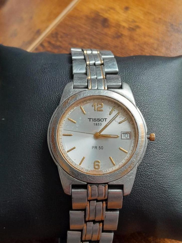 Tissot Horloge - Quartz - PR 50 - Vintage - TE REPAREREN, Handtassen en Accessoires, Horloges | Antiek, Tissot, Ophalen of Verzenden