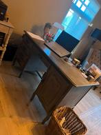 Grijs gebeitst bureau, Huis en Inrichting, Ophalen, Gebruikt, Bureau