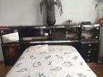 Ensemble chambre vintage effet bois noir – bon état, Ophalen, Gebruikt, Tweepersoons, Vintage effet bois noir