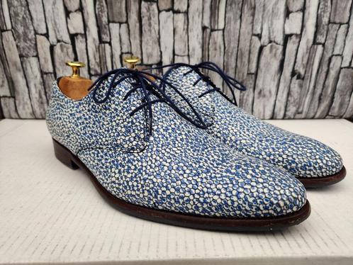 Floris van Bommel blauwe herenschoenen - Maat 42,5 (8 1/2), Kleding | Heren, Schoenen, Zo goed als nieuw, Veterschoenen, Blauw