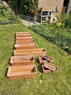 10 terracotta bloembakken voor de vensterbank rechtstreeks v, Ophalen, Steen, Gebruikt, Minder dan 30 cm