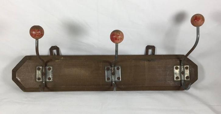 Vintage houten modernist spage age design kapstokje, Verzamelen, Retro, Huis en Inrichting, Ophalen of Verzenden