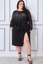 grote maat midi jurk zwart maat 50, 52, 54 sale, Kleding | Dames, Galajurk, Zwart, Maat 46/48 (XL) of groter, Nieuw