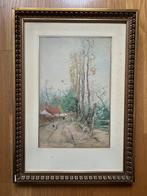 Aquarellen achter glas, 2 stuks, Antiek en Kunst, Ophalen
