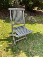 5 teakhouten tuinstoelen zitting ongeveer 40 op 40 cm, Tuin en Terras, Ophalen, Gebruikt, Hout, Inklapbaar