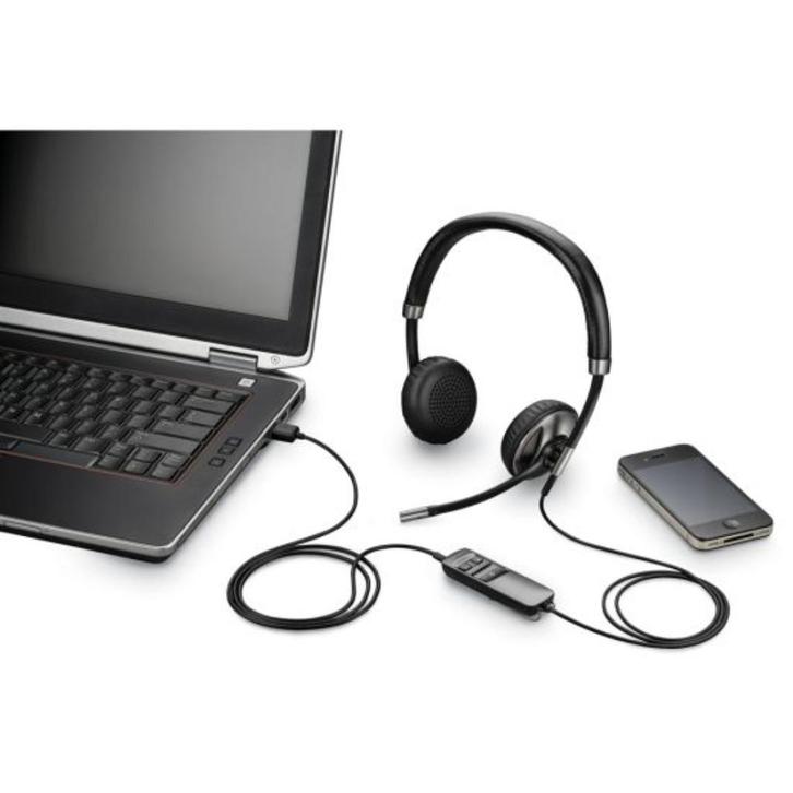 Plantronics Blackwire C720-M headset, Computers en Software, Headsets, Zo goed als nieuw, On-ear, Draadloos, Inklapbare microfoon