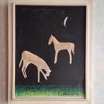 LOT van 2 schilderijen "PAARDEN IN DE NACHT" en "ONTBIJT", Antiek en Kunst, Ophalen