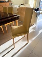Houten eetkamertafel met 6 moderne stoelen, Huis en Inrichting, Tafels | Salontafels, Ophalen, Gebruikt, 50 tot 100 cm, Rechthoekig