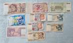 Lotje bankbiljetten (10) B en wereld., Ophalen of Verzenden
