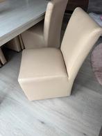 8 chaises de S à manger simili cuir beige roulettes, Enlèvement