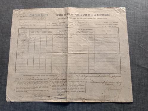 Douanes papier – SNCB – 1873, Collections, Collections Autre, Utilisé, Enlèvement ou Envoi