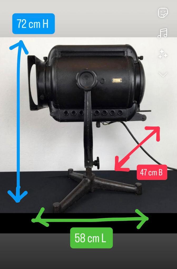 Grote 1950s ADB theaterspot op voet (72 cm H !!) - werkend !, Antiek en Kunst, Antiek | Verlichting, Ophalen
