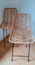 Set van 2 rotan smeedijzeren barkrukken, Huis en Inrichting, Barkrukken, Ophalen, Zo goed als nieuw