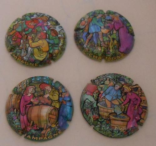 4 champagne capsules - generiek, Verzamelen, Overige Verzamelen, Gebruikt, Ophalen of Verzenden