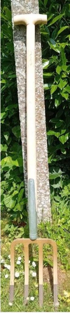 NIEUW 4-tands graafvork van gelakt essenhout! Waarde: 31€ ga, Tuin en Terras, Hand-tuingereedschap, Nieuw, Spade, Ophalen