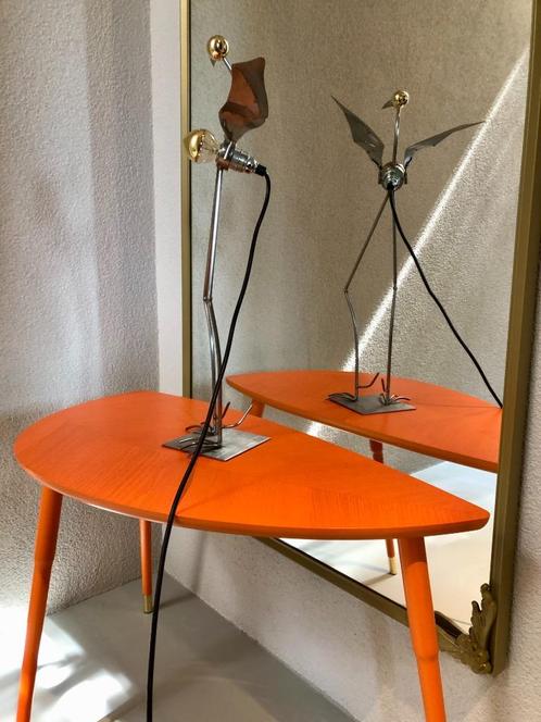 Vintage tafellamp gold Bird Vogel by Stubenrauch 2 stuks, Huis en Inrichting, Lampen | Tafellampen, Gebruikt, 50 tot 75 cm, Metaal