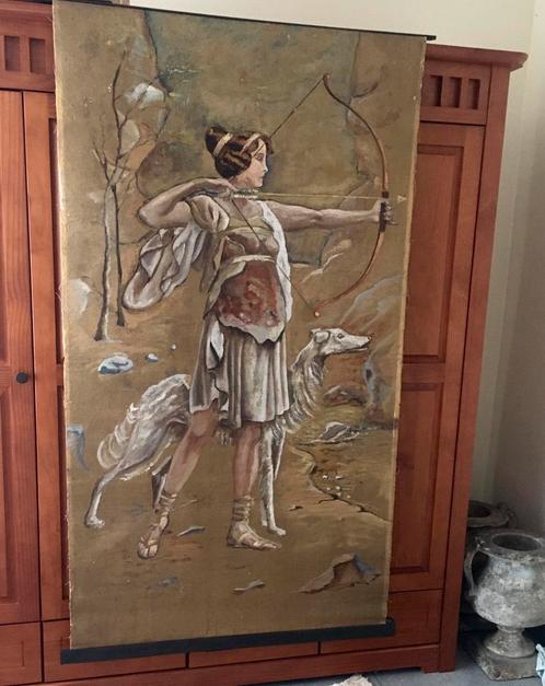 Oud Antiek Schilderij Diana/Demeter, Antiek en Kunst, Kunst | Schilderijen | Klassiek, Ophalen of Verzenden