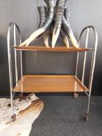 Vintage midcentury duitse opvouwbare trolley/serving trolley, Ophalen, Gebruikt, Rechthoekig, Vintage / retro