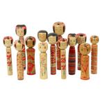 Lot van 13 Traditionele Vintage Kokeshi Japan 1950-70, Antiek en Kunst, Ophalen of Verzenden