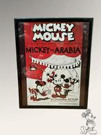 Poster van de tekenfilm "Mickey in Arabia" onder lijst, Met lijst, Gebruikt, Ophalen of Verzenden, A4 of kleiner
