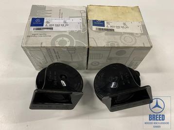 NOS claxon set voor Mercedes-Benz W116 W123 W124 W126 R129 e beschikbaar voor biedingen