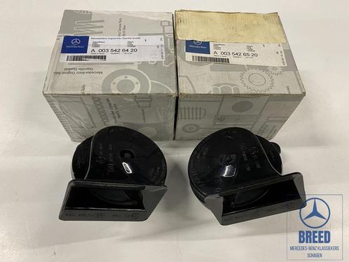 NOS claxon set voor Mercedes-Benz W116 W123 W124 W126 R129 e, Auto-onderdelen, Elektronica en Kabels, Mercedes-Benz, Nieuw, Ophalen of Verzenden