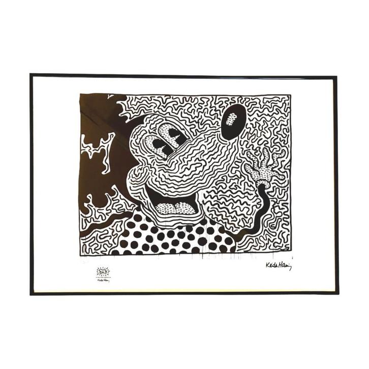 Keith Haring - Mickey Mouse (Litho), Antiek en Kunst, Kunst | Schilderijen | Abstract, Ophalen of Verzenden