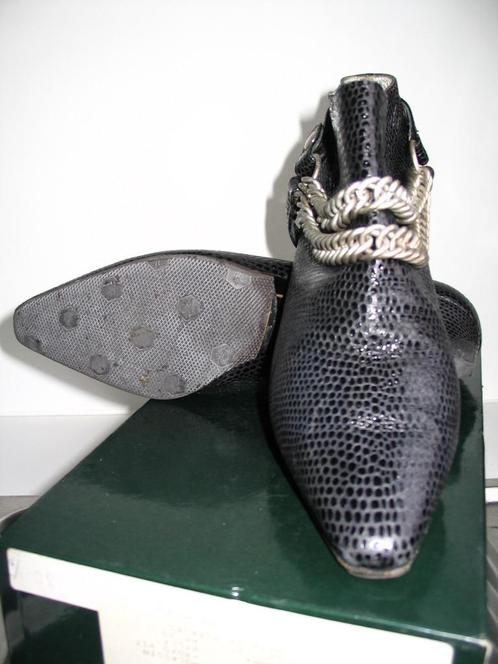 DAMESBOTJES in REPTIEL met sporen Merk LAUREL -Maat36, Kleding | Dames, Schoenen, Zo goed als nieuw, Lage of Enkellaarzen, Blauw