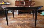 Ovale mahoniehouten tafel van 160 cm met verlengstuk +60 cm, Antiek en Kunst, Ophalen