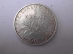 Frankrijk : 1 FF 1909 in zilver, Frankrijk, Zilver, Losse munt, Verzenden