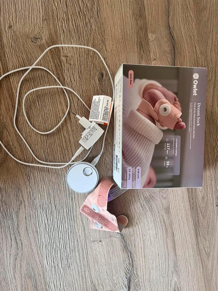 Owlet dream sock dusty rose, Kinderen en Baby's, Babyfoons, Zo goed als nieuw, Ophalen