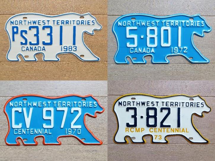 Polar Bear Nummerplaten Northwest Territories (Canada), Verzamelen, Automerken, Motoren en Formule 1, Gebruikt, Auto's, Ophalen of Verzenden