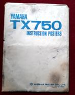 Originele instructie posters (5) voor een Yamaha TX750, Motoren, Handleidingen en Instructieboekjes, Yamaha