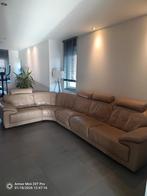 Mooie lederen Taupe hoeksalon 360x220cm, Huis en Inrichting, Ophalen
