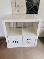 Witte hokjeskast Expedit Ikea met twee bakken erbij, Huis en Inrichting, Kasten | Boekenkasten, 50 tot 100 cm, Minder dan 100 cm