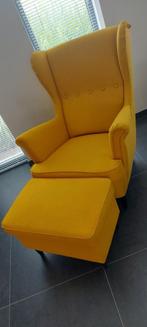 ikea strandmon oorfauteuil + voetenbank, Huis en Inrichting, Fauteuils, Ophalen, Gebruikt