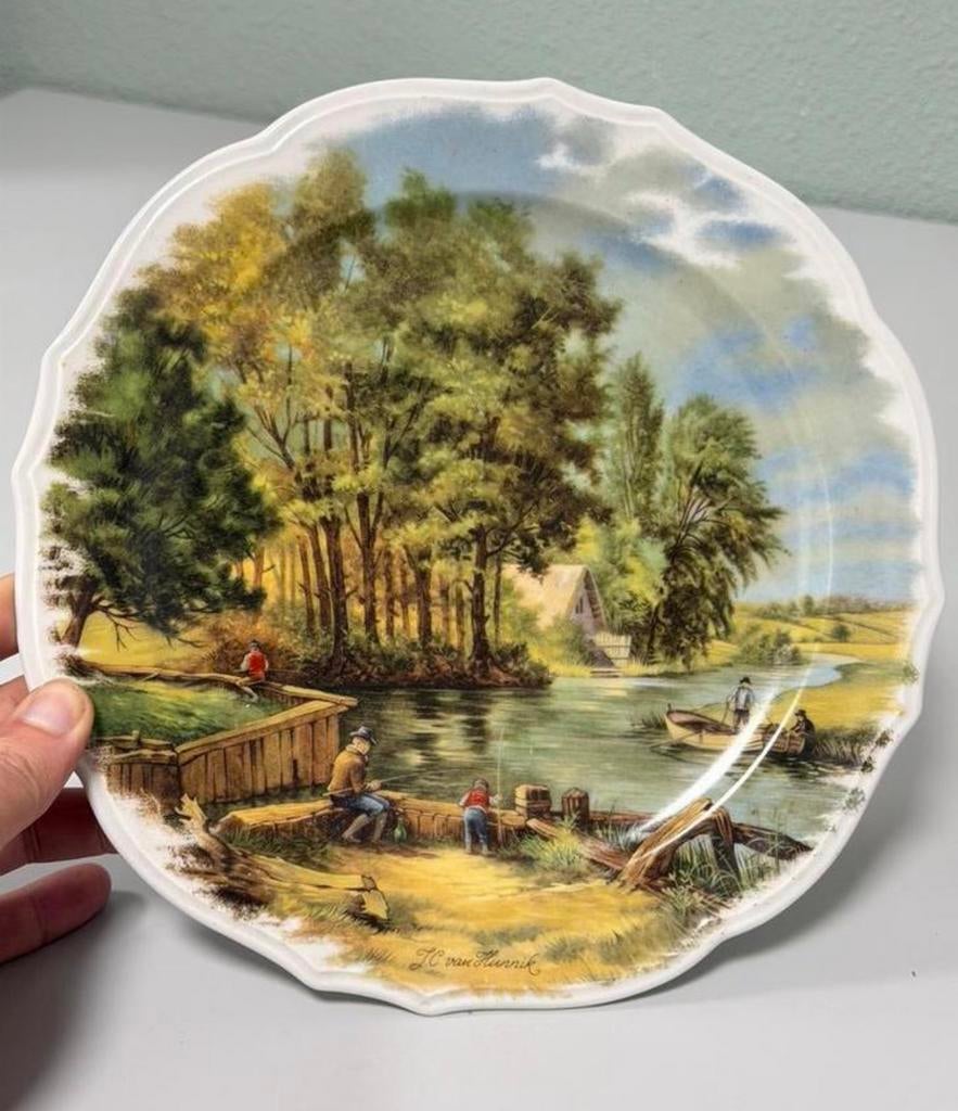 Vintage wandbord J.C. van Hunnik Royal Schwabap Nederlands, Antiek en Kunst, Antiek | Wandborden en Tegels, Ophalen of Verzenden