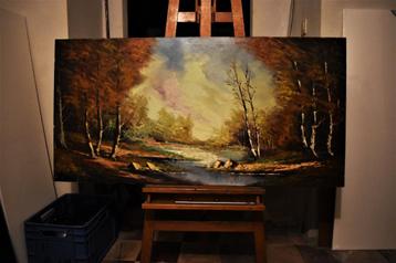 N.VERHEYDEN schilderij landschap groot prachtig schilderij N beschikbaar voor biedingen