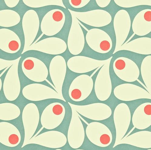 behangpapier orla kiely house (+-7 à 8m2), Huis en Inrichting, Stoffering | Behang, Blauw, minder dan 10 m², Ophalen
