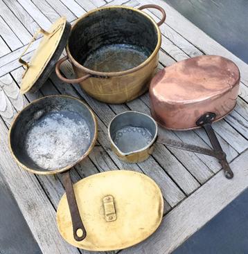 Koperkavel ~ 19e eeuw ~ Daubière, pot, pan en fornuis beschikbaar voor biedingen