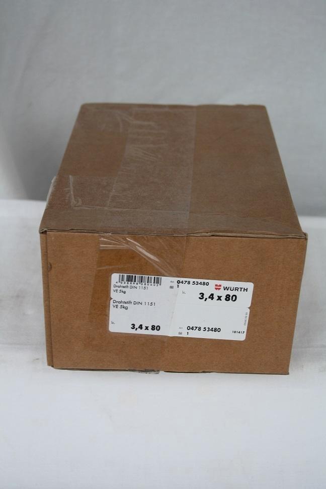 5 kg. draadnagels Würth 3,4 x 80 platte kop din 1151, Doe-het-zelf en Bouw, IJzerwaren en Bevestigingsmiddelen, Nieuw, Spijkers