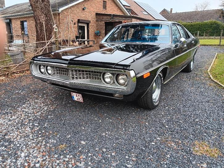 Dodge coronet custom 1972, Autos, Dodge, Particulier, Autres modèles, Essence, Berline, 4 portes, Automatique, Noir, Bleu, Cuir