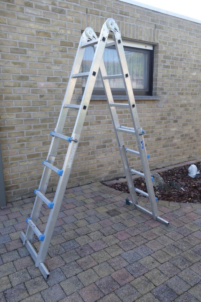 Uitschuifladder, Doe-het-zelf en Bouw, Ladders en Trappen, Ladder, Opvouwbaar of Inschuifbaar, Ophalen