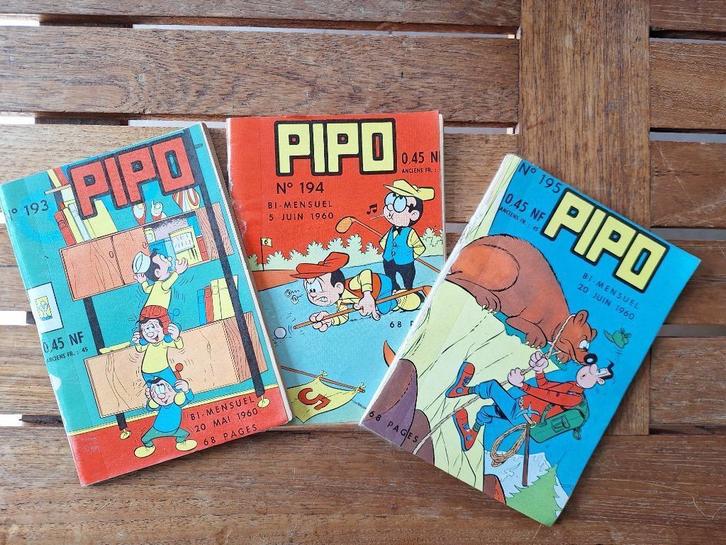 3 x stripboekje “Pipo”. Uitgave Jaar 1960., Boeken, Stripverhalen, Gelezen, Meerdere stripboeken, Ophalen of Verzenden