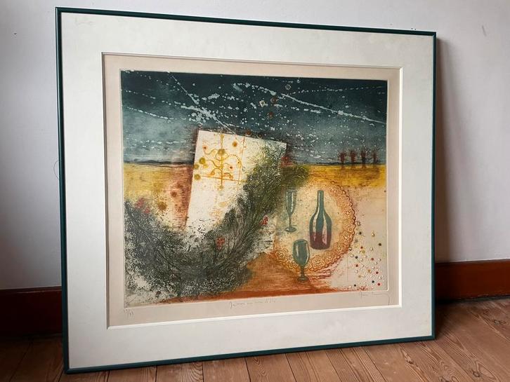 Werk rene carcan, Antiek en Kunst, Kunst | Schilderijen | Abstract, Ophalen