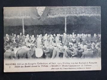 Postkaart Mechelen 1909 Sluiting Katholiek Kongres 7 beschikbaar voor biedingen
